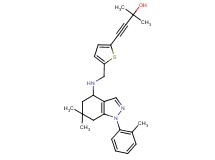 4-[5-({[6,6-dimethyl-1-(2-methylphenyl)-4,5,6,7-tetrahydro-1H-indazol-4-yl]amino}methyl)-2-thienyl]-2-methyl-3-butyn-2-ol