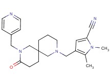 1,5-dimethyl-4-{[9-oxo-8-(4-pyridinylmethyl)-2,8-diazaspiro[5.5]undec-2-yl]methyl}-1H-pyrrole-2-carbonitrile