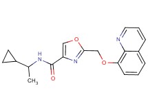 N-(1-cyclopropylethyl)-2-[(8-quinolinyloxy)methyl]-1,3-oxazole-4-carboxamide
