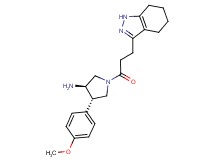 (3R*,4S*)-4-(4-methoxyphenyl)-1-[3-(4,5,6,7-tetrahydro-1H-indazol-3-yl)propanoyl]pyrrolidin-3-amine