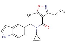 N-cyclopropyl-3-ethyl-N-(1H-indol-5-ylmethyl)-5-methylisoxazole-4-carboxamide