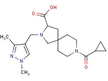 8-(cyclopropylcarbonyl)-2-[(1,3-dimethyl-1H-pyrazol-4-yl)methyl]-2,8-diazaspiro[4.5]decane-3-carboxylic acid