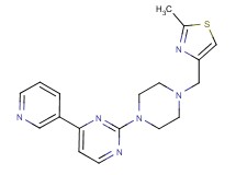 2-{4-[(2-methyl-1,3-thiazol-4-yl)methyl]-1-piperazinyl}-4-(3-pyridinyl)pyrimidine