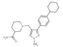 1-{[3-(4-cyclohexylphenyl)-1-methyl-1H-pyrazol-4-yl]methyl}-3-piperidinecarboxamide