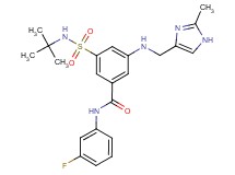 3-[(tert-butylamino)sulfonyl]-N-(3-fluorophenyl)-5-{[(2-methyl-1H-imidazol-4-yl)methyl]amino}benzamide