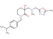 3-hydroxy-1-(4-isopropylbenzyl)-3-({methyl[(5-methyl-1,3,4-oxadiazol-2-yl)methyl]amino}methyl)piperidin-2-one