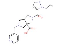 (3aS*,6aS*)-2-[(1-ethyl-1H-pyrazol-5-yl)carbonyl]-5-(pyridin-3-ylmethyl)hexahydropyrrolo[3,4-c]pyrrole-3a(1H)-carboxylic acid