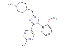 5-{1-(2-methoxyphenyl)-3-[(1-methylpiperidin-4-yl)methyl]-1H-1,2,4-triazol-5-yl}-2-methylpyrimidine