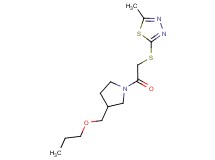 2-methyl-5-({2-oxo-2-[3-(propoxymethyl)pyrrolidin-1-yl]ethyl}thio)-1,3,4-thiadiazole