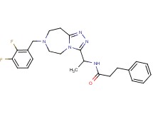 N-{1-[7-(2,3-difluorobenzyl)-6,7,8,9-tetrahydro-5H-[1,2,4]triazolo[4,3-d][1,4]diazepin-3-yl]ethyl}-3-phenylpropanamide