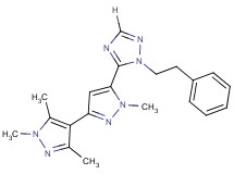 1,1',3',5'-tetramethyl-5-[1-(2-phenylethyl)-1H-1,2,4-triazol-5-yl]-1H,1'H-3,4'-bipyrazole