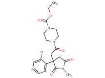 ethyl 4-{[3-(2-chlorophenyl)-1-methyl-2,5-dioxo-3-pyrrolidinyl]acetyl}-1-piperazinecarboxylate