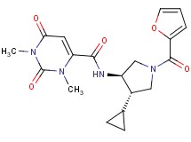 N-[(3R*,4S*)-4-cyclopropyl-1-(2-furoyl)pyrrolidin-3-yl]-1,3-dimethyl-2,6-dioxo-1,2,3,6-tetrahydropyrimidine-4-carboxamide