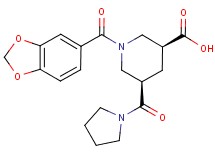 (3S*,5R*)-1-(1,3-benzodioxol-5-ylcarbonyl)-5-(1-pyrrolidinylcarbonyl)-3-piperidinecarboxylic acid