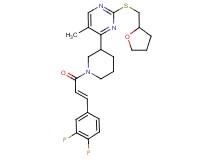 4-{1-[(2E)-3-(3,4-difluorophenyl)-2-propenoyl]-3-piperidinyl}-5-methyl-2-[(tetrahydro-2-furanylmethyl)thio]pyrimidine