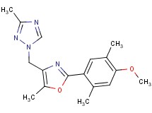 1-{[2-(4-methoxy-2,5-dimethylphenyl)-5-methyl-1,3-oxazol-4-yl]methyl}-3-methyl-1H-1,2,4-triazole