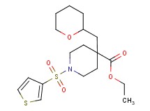 ethyl 4-(tetrahydro-2H-pyran-2-ylmethyl)-1-(3-thienylsulfonyl)-4-piperidinecarboxylate