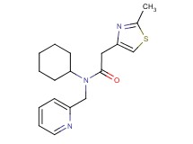 N-cyclohexyl-2-(2-methyl-1,3-thiazol-4-yl)-N-(2-pyridinylmethyl)acetamide