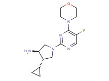 (3R*,4S*)-4-cyclopropyl-1-(5-fluoro-4-morpholin-4-ylpyrimidin-2-yl)pyrrolidin-3-amine