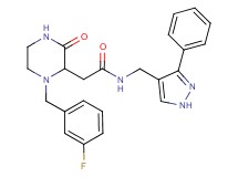2-[1-(3-fluorobenzyl)-3-oxo-2-piperazinyl]-N-[(3-phenyl-1H-pyrazol-4-yl)methyl]acetamide