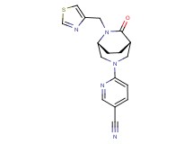 6-[(1S*,5R*)-7-oxo-6-(1,3-thiazol-4-ylmethyl)-3,6-diazabicyclo[3.2.2]non-3-yl]nicotinonitrile