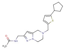 N-({5-[(5-cyclopentyl-2-thienyl)methyl]-4,5,6,7-tetrahydropyrazolo[1,5-a]pyrazin-2-yl}methyl)acetamide