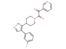 2-{4-[4-(3-fluorophenyl)-1H-pyrazol-5-yl]piperidin-1-yl}-2-oxo-1-pyridin-3-ylethanone