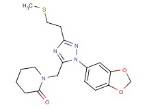 1-({1-(1,3-benzodioxol-5-yl)-3-[2-(methylthio)ethyl]-1H-1,2,4-triazol-5-yl}methyl)piperidin-2-one