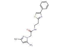 2-(5-amino-3-methyl-1H-pyrazol-1-yl)-N-[2-(4-phenyl-1,3-thiazol-2-yl)ethyl]acetamide