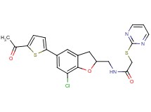 N-{[5-(5-acetyl-2-thienyl)-7-chloro-2,3-dihydro-1-benzofuran-2-yl]methyl}-2-(2-pyrimidinylthio)acetamide