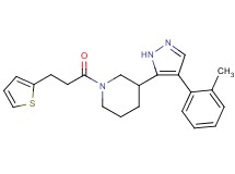 3-[4-(2-methylphenyl)-1H-pyrazol-5-yl]-1-[3-(2-thienyl)propanoyl]piperidine