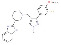 2-(1-{[3-(3-fluoro-4-methoxyphenyl)-1H-pyrazol-4-yl]methyl}-3-piperidinyl)-1H-benzimidazole