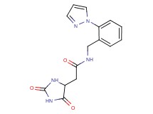 2-(2,5-dioxoimidazolidin-4-yl)-N-[2-(1H-pyrazol-1-yl)benzyl]acetamide