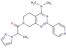 N,N-dimethyl-7-[2-(1H-pyrazol-1-yl)propanoyl]-2-(4-pyridinyl)-5,6,7,8-tetrahydropyrido[3,4-d]pyrimidin-4-amine