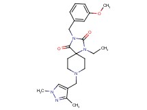 8-[(1,3-dimethyl-1H-pyrazol-4-yl)methyl]-1-ethyl-3-(3-methoxybenzyl)-1,3,8-triazaspiro[4.5]decane-2,4-dione