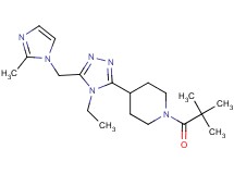 1-(2,2-dimethylpropanoyl)-4-{4-ethyl-5-[(2-methyl-1H-imidazol-1-yl)methyl]-4H-1,2,4-triazol-3-yl}piperidine