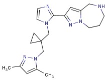 2-[1-({1-[(3,5-dimethyl-1H-pyrazol-1-yl)methyl]cyclopropyl}methyl)-1H-imidazol-2-yl]-5,6,7,8-tetrahydro-4H-pyrazolo[1,5-a][1,4]diazepine dihydrochloride