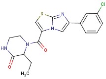 4-{[6-(3-chlorophenyl)imidazo[2,1-b][1,3]thiazol-3-yl]carbonyl}-3-ethyl-2-piperazinone