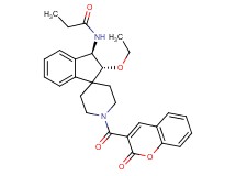 N-{(2R*,3R*)-2-ethoxy-1'-[(2-oxo-2H-chromen-3-yl)carbonyl]-2,3-dihydrospiro[indene-1,4'-piperidin]-3-yl}propanamide
