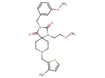 3-(3-methoxybenzyl)-1-(2-methoxyethyl)-8-[(3-methyl-2-thienyl)methyl]-1,3,8-triazaspiro[4.5]decane-2,4-dione