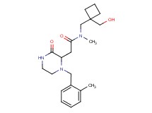 N-{[1-(hydroxymethyl)cyclobutyl]methyl}-N-methyl-2-[1-(2-methylbenzyl)-3-oxo-2-piperazinyl]acetamide
