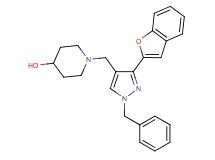 1-{[3-(1-benzofuran-2-yl)-1-benzyl-1H-pyrazol-4-yl]methyl}-4-piperidinol