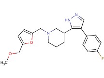 3-[4-(4-fluorophenyl)-1H-pyrazol-5-yl]-1-{[5-(methoxymethyl)-2-furyl]methyl}piperidine