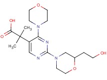 2-{2-[2-(2-hydroxyethyl)morpholin-4-yl]-4-morpholin-4-ylpyrimidin-5-yl}-2-methylpropanoic acid