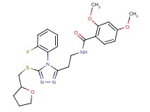 N-(2-{4-(2-fluorophenyl)-5-[(tetrahydro-2-furanylmethyl)thio]-4H-1,2,4-triazol-3-yl}ethyl)-2,4-dimethoxybenzamide