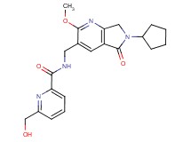 N-[(6-cyclopentyl-2-methoxy-5-oxo-6,7-dihydro-5H-pyrrolo[3,4-b]pyridin-3-yl)methyl]-6-(hydroxymethyl)pyridine-2-carboxamide