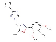 3-cyclobutyl-1-{[2-(2,4-dimethoxy-3-methylphenyl)-5-methyl-1,3-oxazol-4-yl]methyl}-1H-1,2,4-triazole