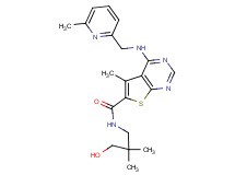 N-(3-hydroxy-2,2-dimethylpropyl)-5-methyl-4-{[(6-methyl-2-pyridinyl)methyl]amino}thieno[2,3-d]pyrimidine-6-carboxamide
