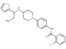 2-fluoro-N-[4-(4-{[1-(2-thienyl)propyl]amino}-1-piperidinyl)phenyl]benzamide