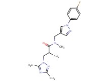 3-(3,5-dimethyl-1H-1,2,4-triazol-1-yl)-N-{[1-(4-fluorophenyl)-1H-pyrazol-4-yl]methyl}-N,2-dimethylpropanamide
